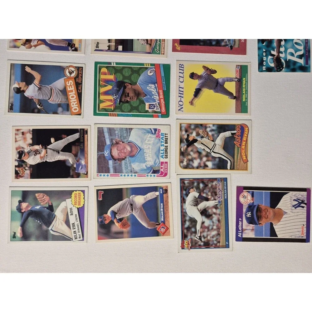 Lot of 18-20 Vintage 1980s-1990s Topps Baseball Cards - Cal Ripken Jr, Nolan...